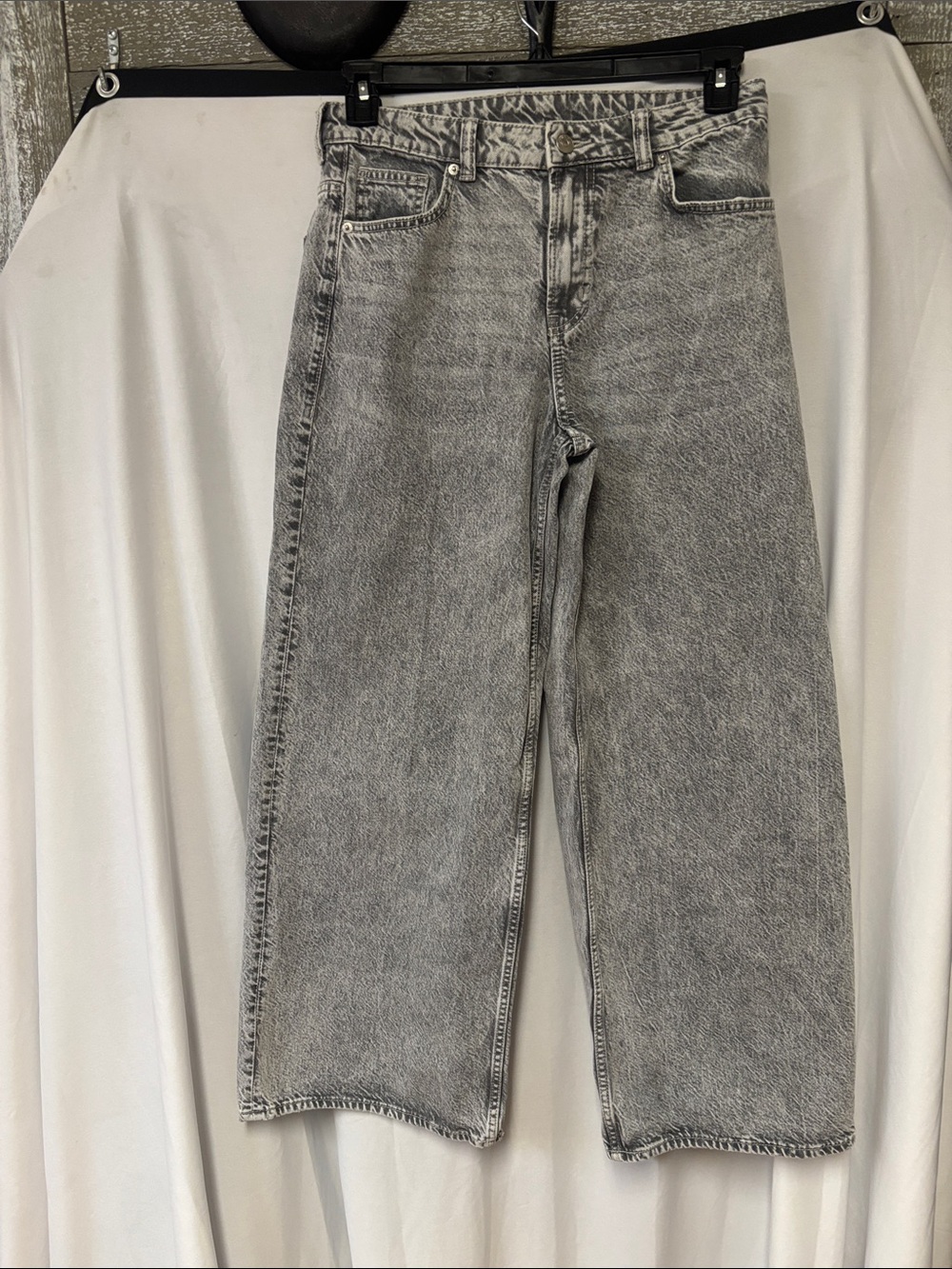 Women's Grey Wide-Leg Flare Jeans
